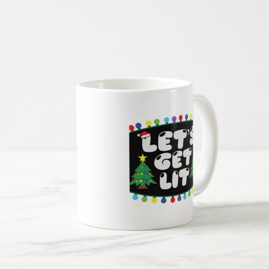 Lasst uns Weihnachtsbaum Merry Funny Jokes Sat. Kaffeetasse (VorderseiteRechts)