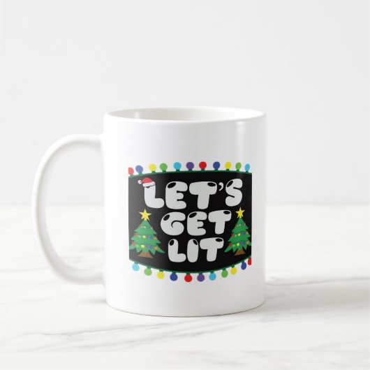 Lasst uns Weihnachtsbaum Merry Funny Jokes Sat. Kaffeetasse (Links)