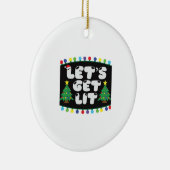 Lasst uns Weihnachtsbaum Merry Funny Jokes Sat. Keramik Ornament (Rechts)