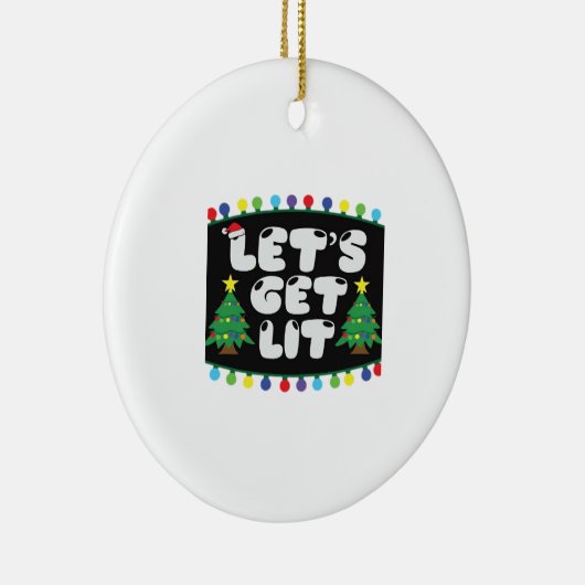 Lasst uns Weihnachtsbaum Merry Funny Jokes Sat. Keramik Ornament (Rechts)