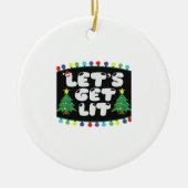 Lasst uns Weihnachtsbaum Merry Funny Jokes Sat. Keramik Ornament (Vorne)