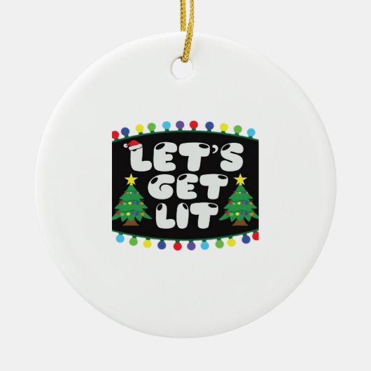 Lasst uns Weihnachtsbaum Merry Funny Jokes Sat. Keramik Ornament (Vorne)