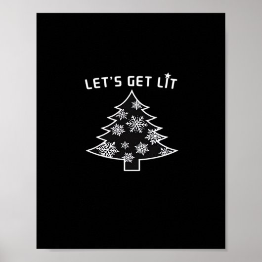 Lasst uns Weihnachtsbaum Weihnachtslicht Essent er Poster (Vorne)
