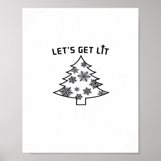 Lasst uns Weihnachtsbaum Weihnachtslicht Essent er Poster (Vorne)