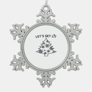 Lasst uns Weihnachtsbaum Weihnachtslicht Essent er Schneeflocken Zinn-Ornament