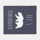 Lasst uns Weißbär-Silhouette und Micro-Dot anfange Fleecedecke (Vorderseite (Horizontal))