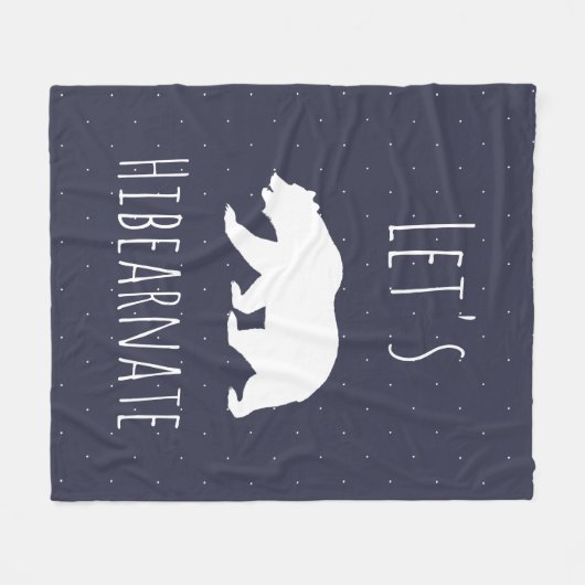 Lasst uns Weißbär-Silhouette und Micro-Dot anfange Fleecedecke (Vorderseite (Horizontal))