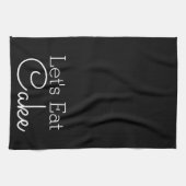 Lasst uns weißes Skript essen Geschirrtuch (Horizontal)