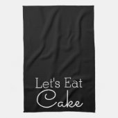 Lasst uns weißes Skript essen Geschirrtuch (Vertikal)