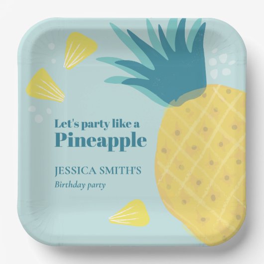 Lasst uns wie ein Ananas Party machen Pappteller (Vorderseite)