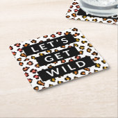 Lasst uns Wild Cheetah Junggeselinnen-Abschied Squ Rechteckiger Pappuntersetzer (angewinkelt)