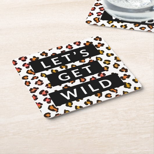 Lasst uns Wild Cheetah Junggeselinnen-Abschied Squ Rechteckiger Pappuntersetzer (angewinkelt)