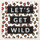 Lasst uns Wild Cheetah Junggeselinnen-Abschied Squ Rechteckiger Pappuntersetzer (Vorderseite)