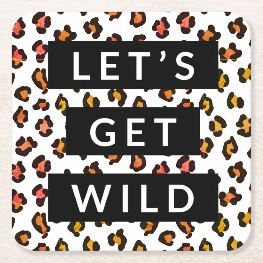 Lasst uns Wild Cheetah Junggeselinnen-Abschied Squ Rechteckiger Pappuntersetzer (Vorderseite)