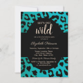 Lasst uns Wild Chic Leopard Print Blue holen Einladung (Vorderseite)