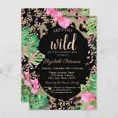 Lasst uns Wild machen, Animal Print Blätter Bachel Einladung (Vorne/Hinten)