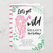 Lasst uns Wild Tiger zum Geburtstag einladen Einladung (Vorne/Hinten)