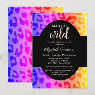 Lasst uns wild werden Ombre-Leoparden-Druck Jungge Einladung