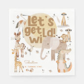 Lasst uns wilde Safari-Tiere Kindergeburtstag hole Serviette (Vorderseite)