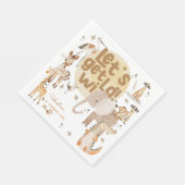 Lasst uns wilde Safari-Tiere Kindergeburtstag hole Serviette (Ecke)