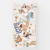 Lasst uns wilde Safari-Tiere Kindergeburtstag Part Banner (Vertikal)