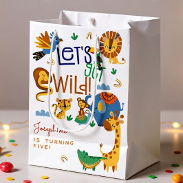 Lasst uns wilde Safari-Tiere Kindergeburtstag Part Mittlere Geschenktüte