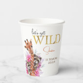 Lasst uns wilde Safari-Tiere Kindergeburtstag Part Pappbecher (Rückseite)