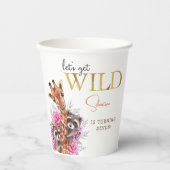 Lasst uns wilde Safari-Tiere Kindergeburtstag Part Pappbecher (Vorderseite)