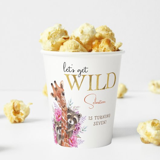 Lasst uns wilde Safari-Tiere Kindergeburtstag Part Pappbecher