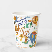 Lasst uns wilde Safari-Tiere Kindergeburtstag Part Pappbecher (Rückseite)