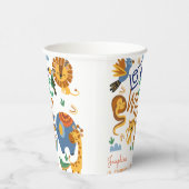 Lasst uns wilde Safari-Tiere Kindergeburtstag Part Pappbecher (Rechts)