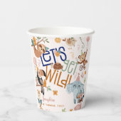 Lasst uns wilde Safari-Tiere Kindergeburtstag Part Pappbecher (Rückseite)