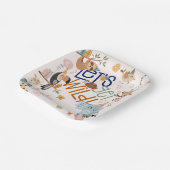 Lasst uns wilde Safari-Tiere Kindergeburtstag Part Pappteller (Gewinkelt)