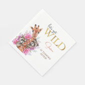 Lasst uns wilde Safari-Tiere Kindergeburtstag Part Serviette (Ecke)