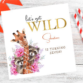 Lasst uns wilde Safari-Tiere Kindergeburtstag Part Serviette