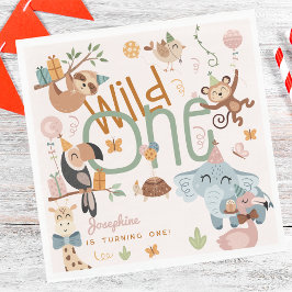 Lasst uns wilde Safari-Tiere Kindergeburtstag Part Serviette