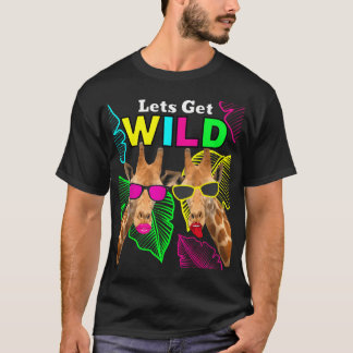 Lasst uns wilde Zoo-Tiere Safari-Party Giraffe T-Shirt