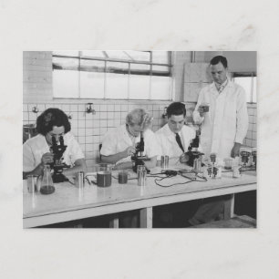 Lasst uns Wissenschaft machen - Vintage-Foto Postkarte