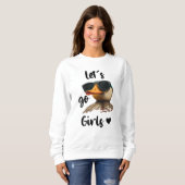 Lasst uns zu den Mädchen Herzblüte, Sonnenbrille t Sweatshirt (Vorne ganz)