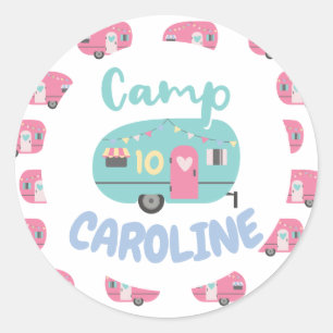 Lasst uns zu Glamping Girly gehen, egal, wie alt d Runder Aufkleber