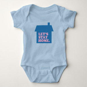 Lasst uns Zuhause Blau Bleibe haben Baby Strampler