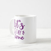 Lasst uns Zuhause Lila Bleibe werden Kaffeetasse (Vorderseite Links)