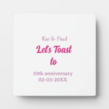 Lasst uns zum 10. Hochzeitstag Jubiläum pink Name 