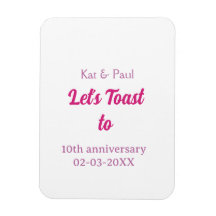 Lasst uns zum 10. Hochzeitstag Jubiläum pink Name 