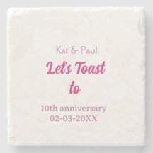 Lasst uns zum 10. Hochzeitstag Jubiläum pink Name 