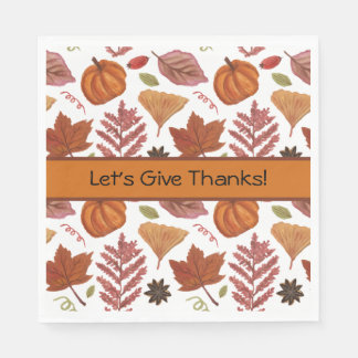 Lasst uns zum Dank sagen Thanksgiving-Papier-Servi Serviette