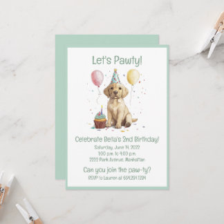 Lasst uns zum Geburtstag Labrador Retriever Hunde Einladung