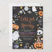 Lasst uns zum Geburtstag leckeres Halloween-Party  Einladung (Vorderseite)