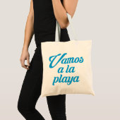LASST UNS ZUM STRAND GEHEN TRAGETASCHE (Vorderseite (Produkt))