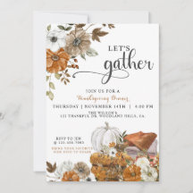 Lasst uns zum Thanksgiving-Dinner-Einladung
